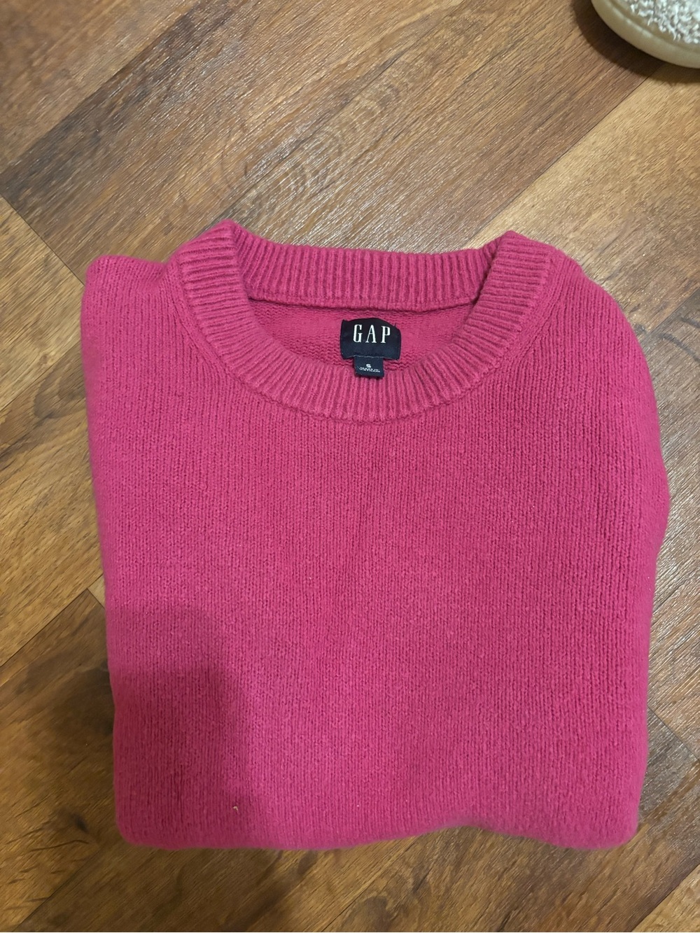 GAP Pink Ribbed Crewneck Sweater